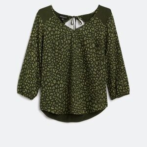 Jenna Tie Back Mixed Material Blouse